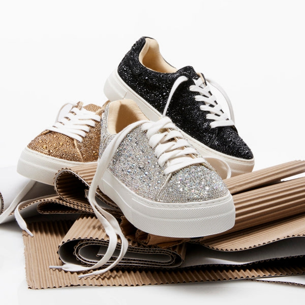 Betsey Johnson Sidney Rhinestone Tennis Shoes